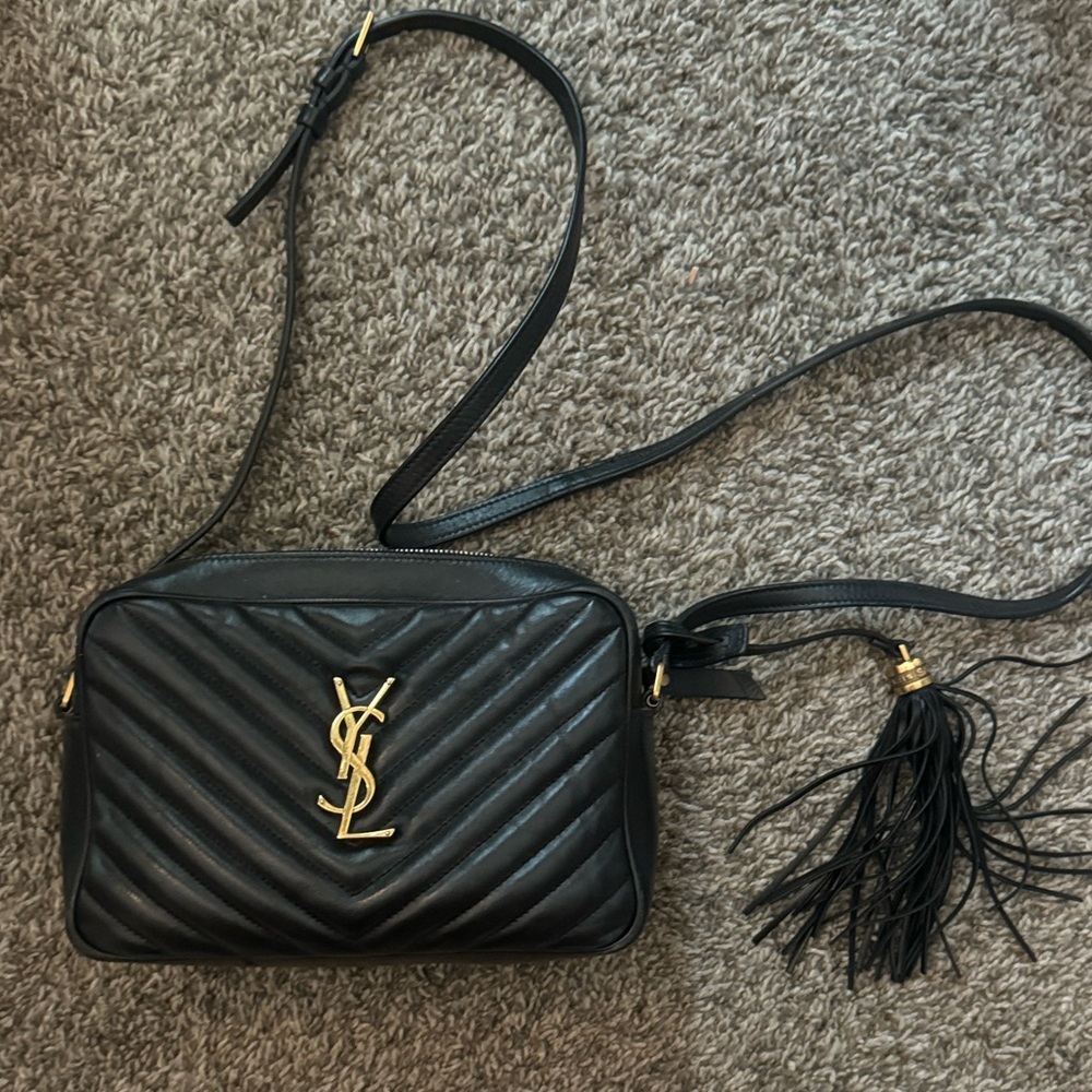 Yves Saint Laurent Black and Gold Crossbody Bag